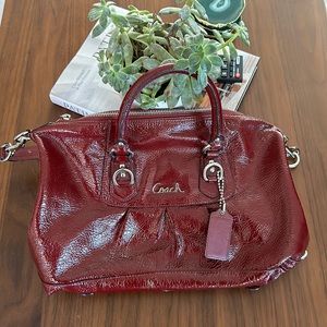 Coach Ashley leather maroon red purse. great condition looks brand new